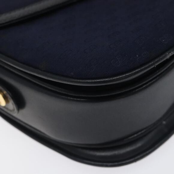 GUCCI Micro GG Canvas Shoulder Bag Navy Gold - Picture 11 of 16